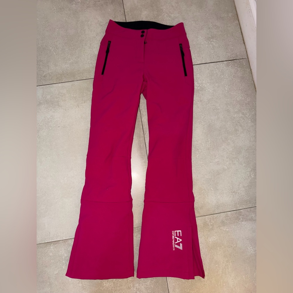 Emporio Armani Women Magenta Snow Pants with EA7 Logo